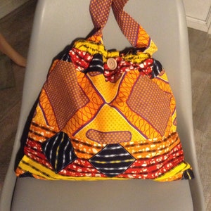 Einkaufstasche, Strandtasche, gefüttert mit afrikanischem Wachsdruck