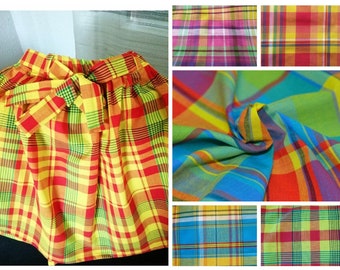 Little girl's skirt in madras color options