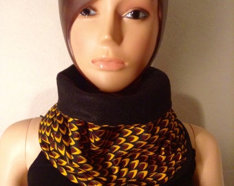 Snood reversible Unisex-Wachsdruckschuppen gefüttert polar