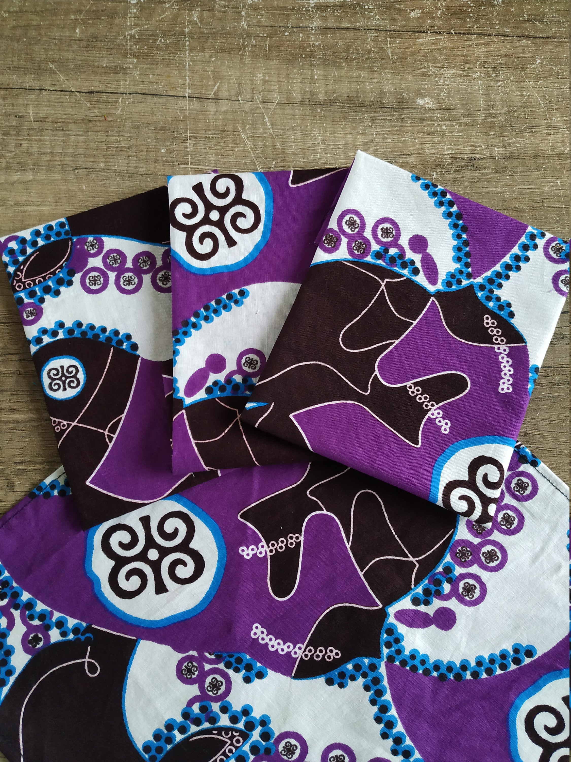 Lot de 1 ou 2 3 4 Serviettes Invité Apero Cocktail en Wax Coton Par Lot 6 8