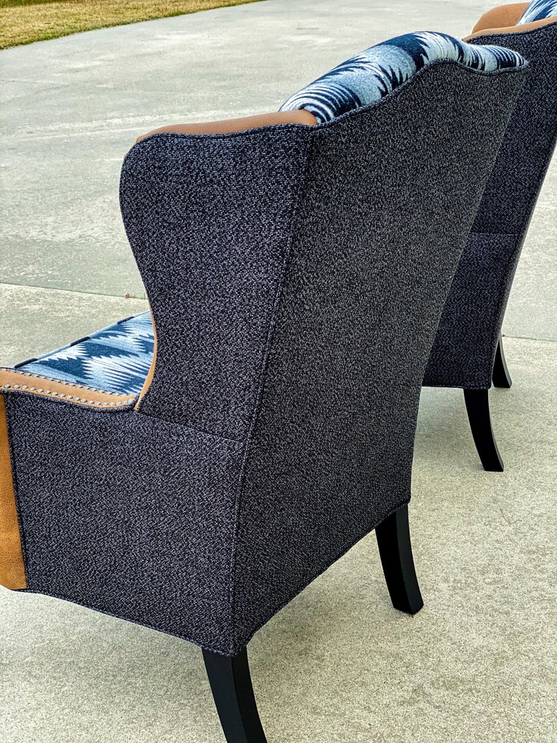SOLD Custom Upholstered Western Wingback Chairs Etsy