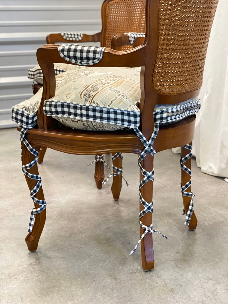 SOLD Custom Chair Cushions French Provincial Shabby Chic Etsy