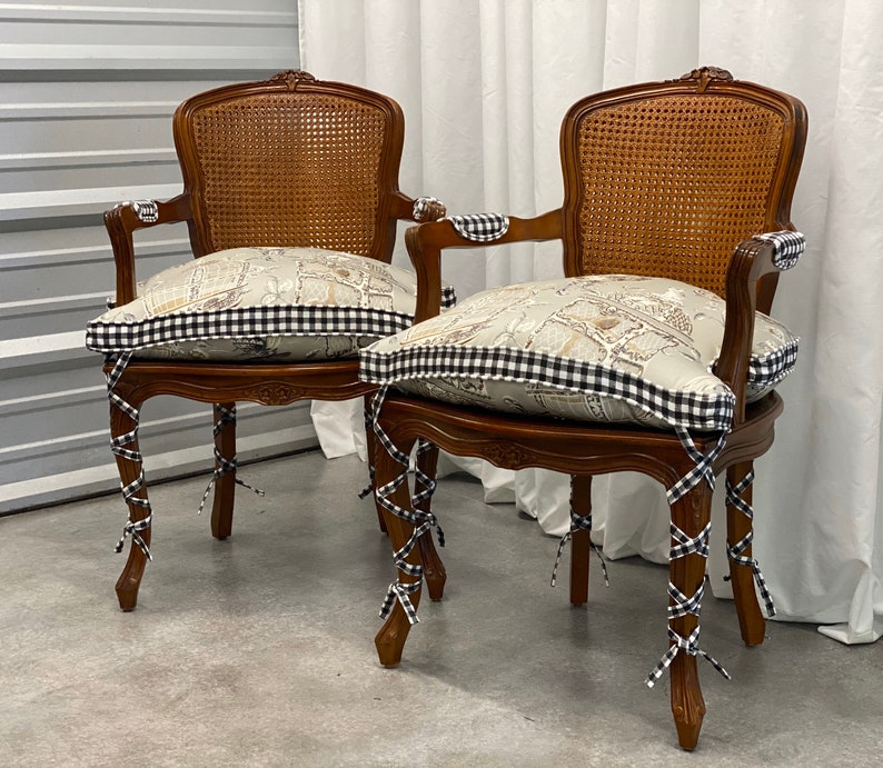 SOLD Custom Chair Cushions French Provincial Shabby Chic Etsy