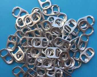 200 CLEANED CAN CAPS silver aluminum with defect