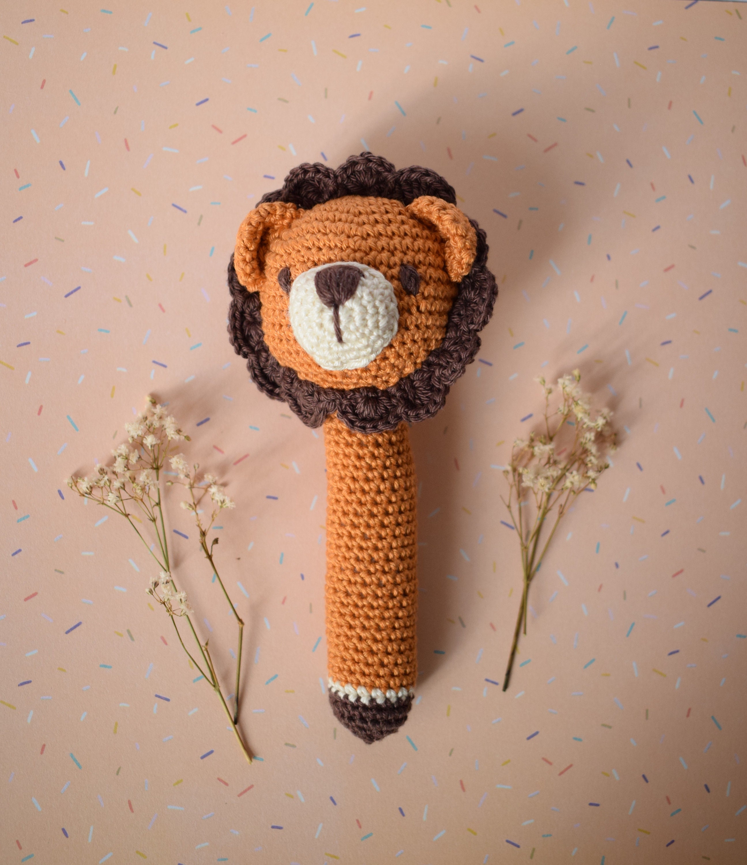 Crochet Lion Rattle Crochet Baby Rattle Lion Amigurumi Toy Etsy