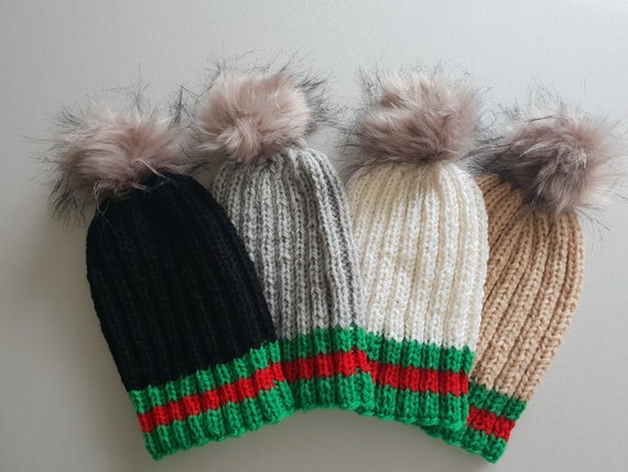 Hand Knit Hat Gucci Inspired Beanie Hat 