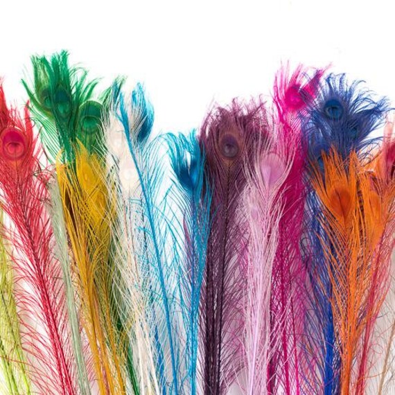 MILLINERY CRAFT 22/" LONG VARIOUS COLOURS WEDDING PEACOCK FEATHERS 20/"
