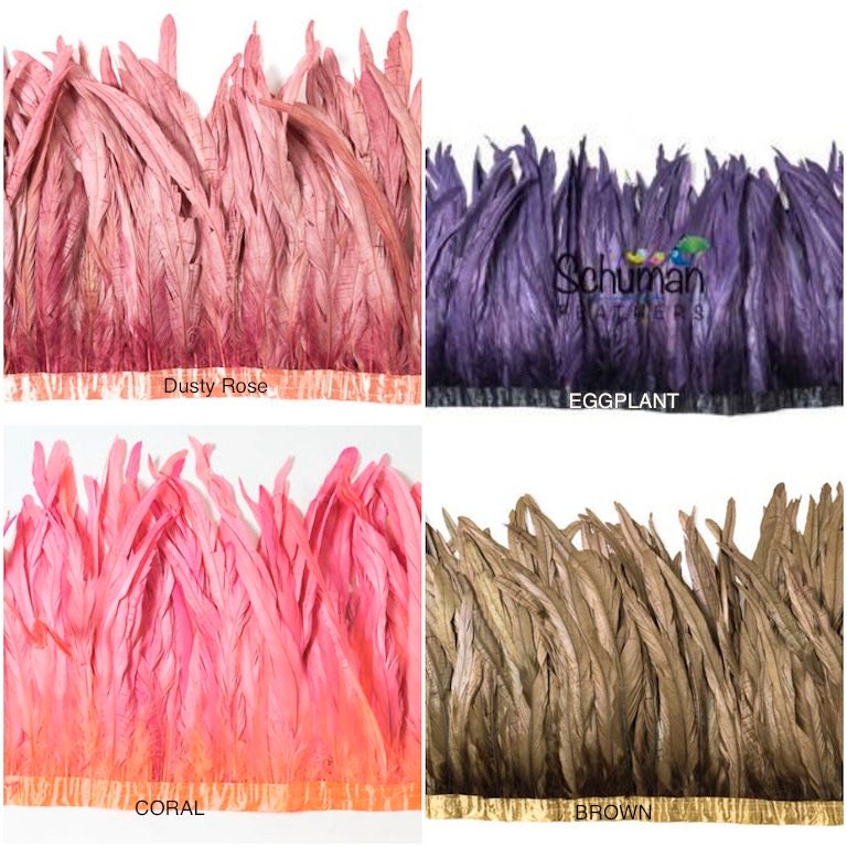 Rooster Feathers, Rainbow Pastel Cocktails, 12 inch by the yard