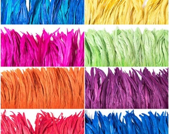 3 inch pc/Rooster Coque Feathers/16 inches long/Feathers For/Millinery/Costume/Crafting/Jewelry/per 3 inch strip