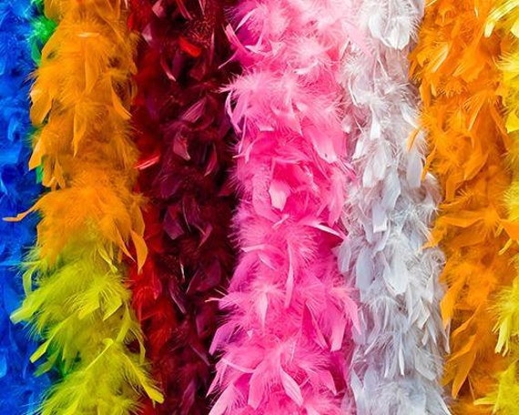 1 Yard Chandell Feather Boa with Tinsel Kid Feather Boa Feather Trim Pink  White