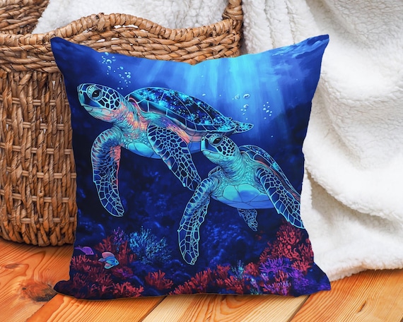 Nautical Pillows Turtle Throw Pillows Coastal Collection Nautical
