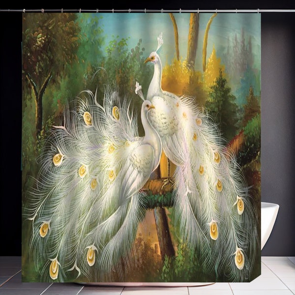 Peacock Bathroom Curtains Etsy