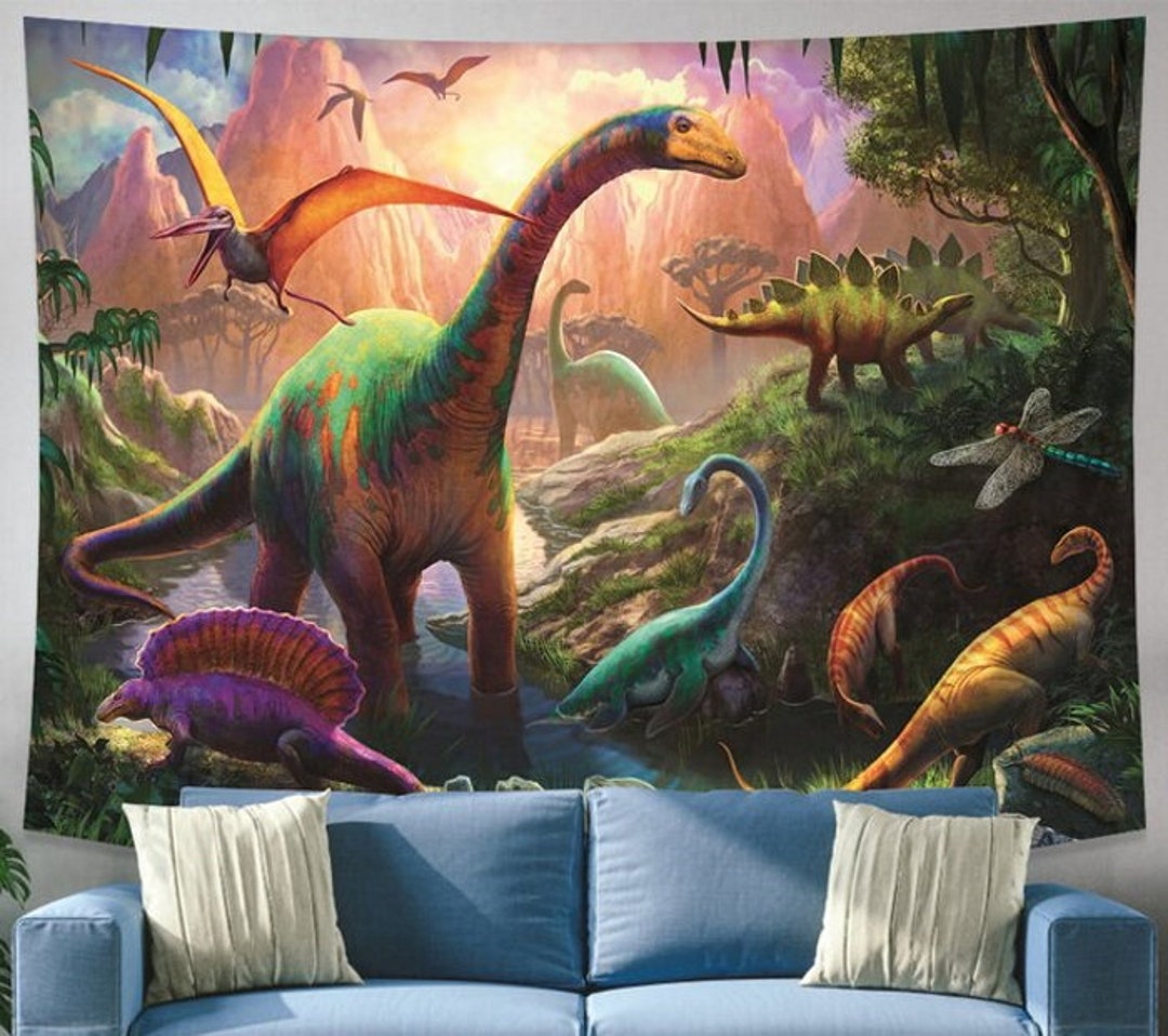 Dinosaur Tapestry Jurassic Wild Animals Wall Hanging Tapestries for Home Decor Etsy