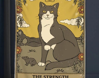 Katten Tarot Tapijt Sterkte Grote Arcana Tarot kaart Kat Muur Hangende Home Decor