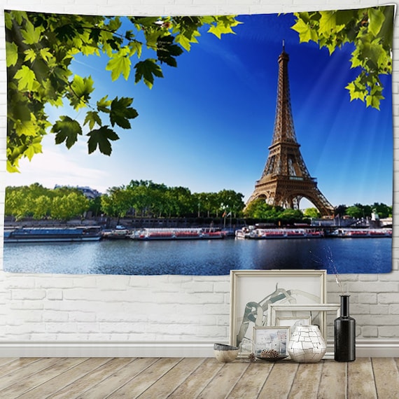 Eiffel Tower Tapestry Wall Hanging Paris Wall Art City Wall Decor