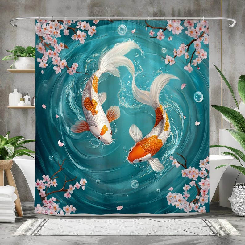 Koi Fish Shower Curtain,
