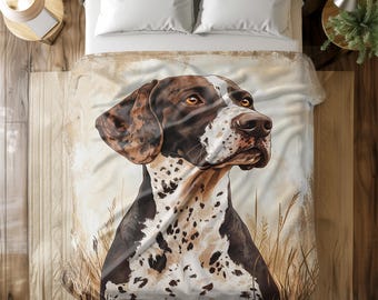 Manta de Braco Alemán – Manta con retrato de perro realista para amantes de las mascotas – Manta decorativa acogedora para camas y sofás
