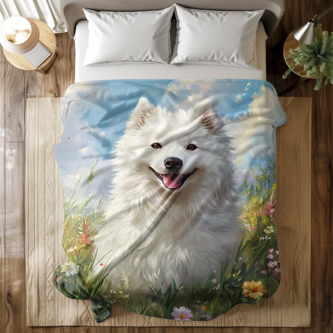 Samoyed Holiday Spirit Quilted Blanket NCU0DK1972