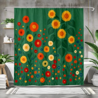 Tenda Da Doccia Floreale Con Libellule, Sfondo Nero, 180x180 Cm, Poliestere Impermeabile Con Ganci