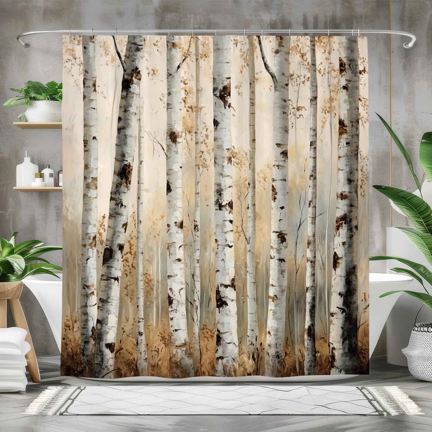 MERCHR Duschvorhang Baum-Muster – 175x178 Cm, Wasserdicht Aus Polyester, Mit Haken