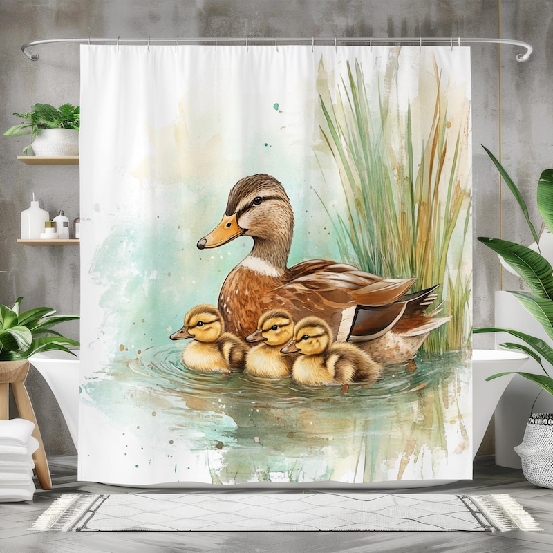 Duck Shower Curtain Etsy