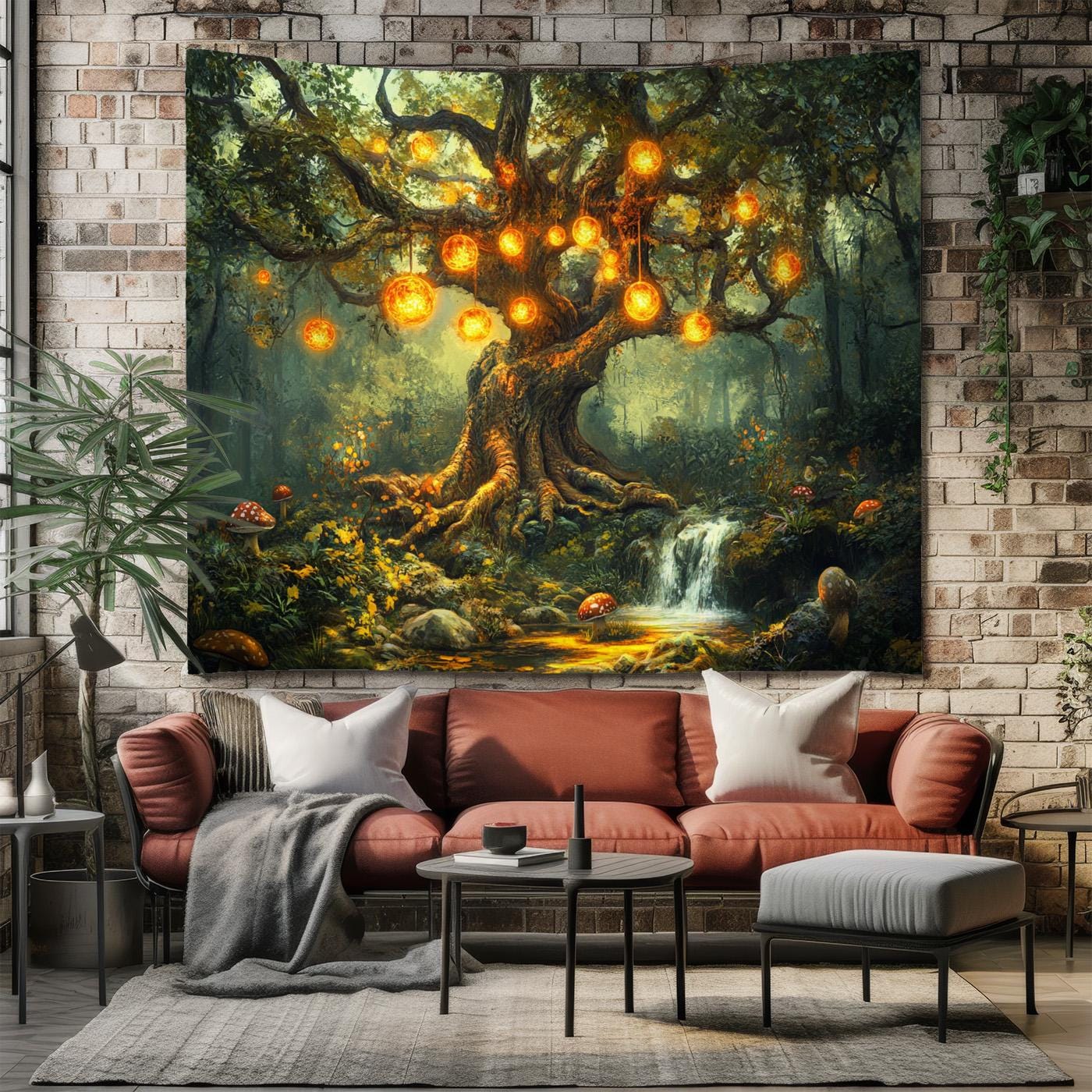 Enchanted Forest Tree Wall Hanging Tapestry - Magical Fantasy Art ...