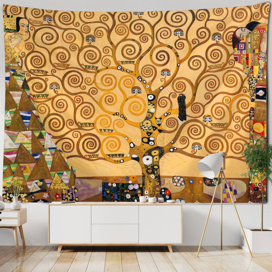 Tree of Life Wall Hanging Tapestry Gustav Klimt Art Hanging Etsy UK
