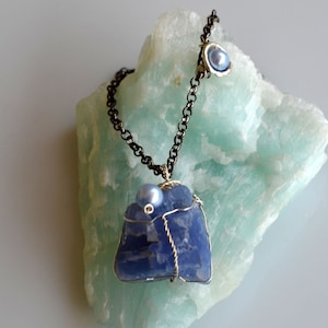 Roher Sodalith Anhänger, Roher Sodalith Anhänger, Rohedelstein Anhänger, Sodalith Anhänger, Blauer Edelstein Anhänger, 32