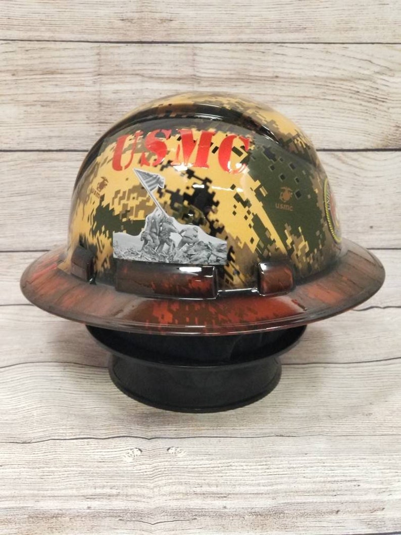 USMC full brim custom hard hat | Etsy