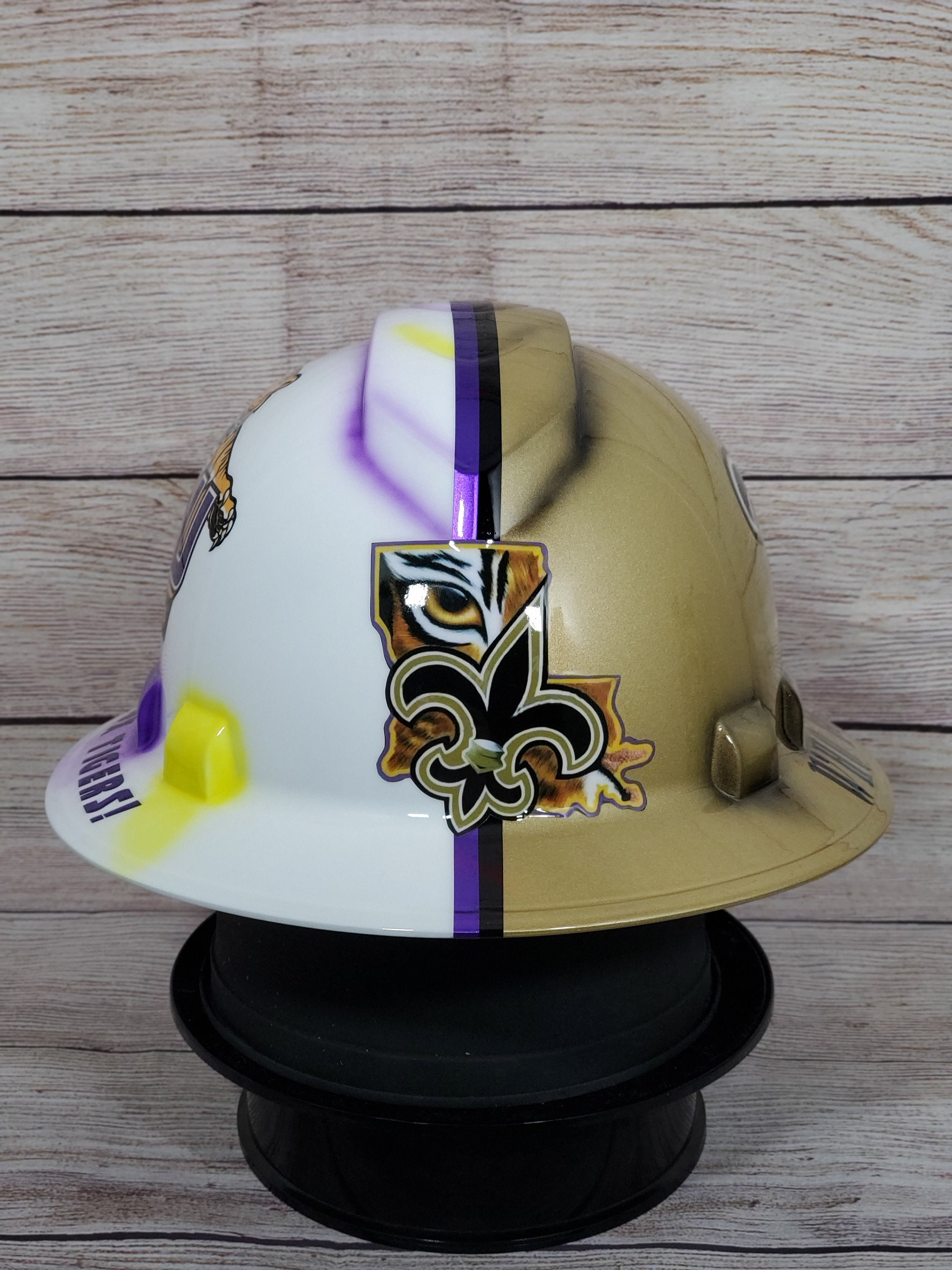 LSU and Saints Custom Full Brim Hard Hat Etsy