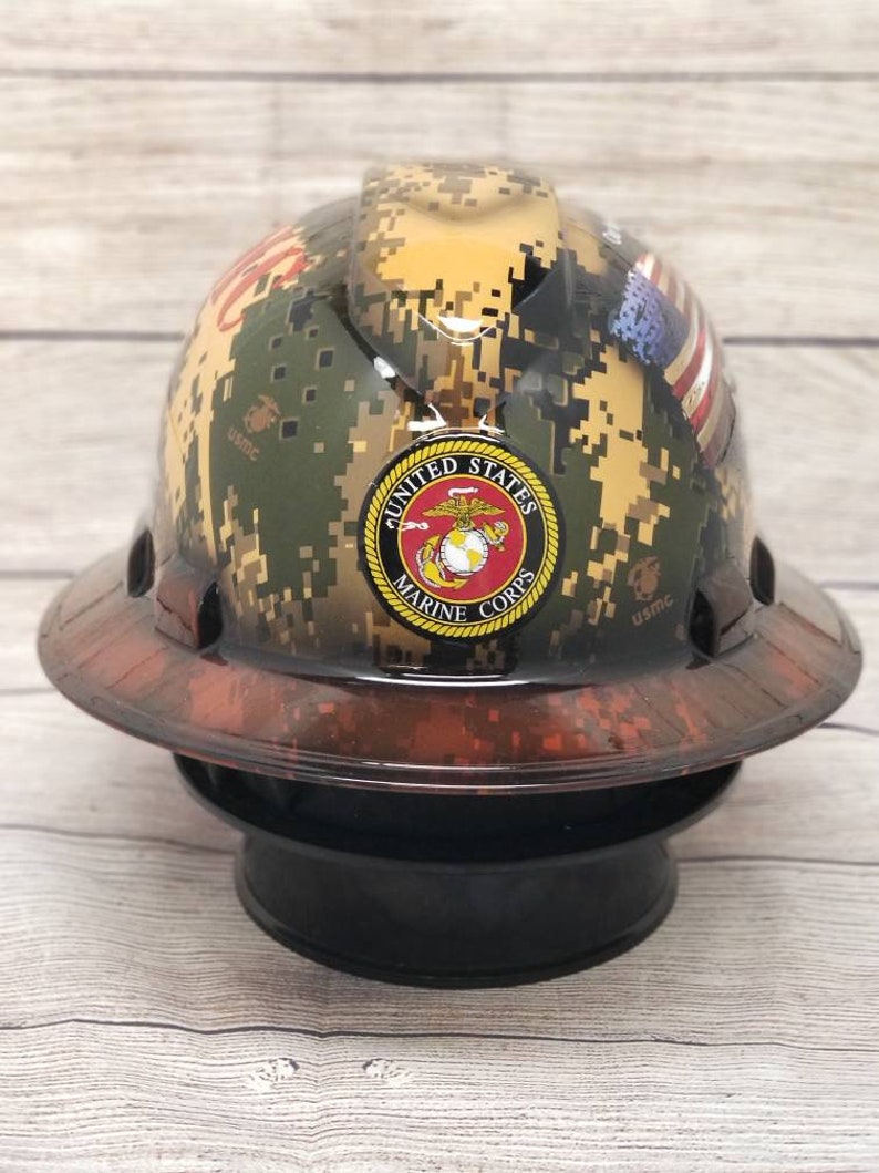 USMC full brim custom hard hat Etsy