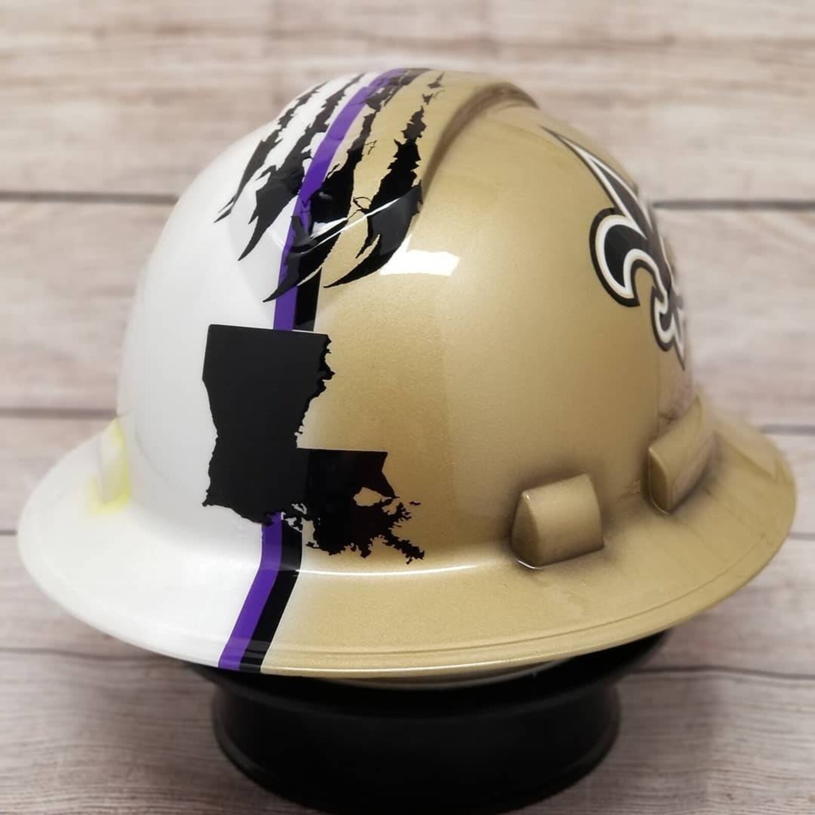 LSU and Saints Custom Full Brim Hard Hat Etsy