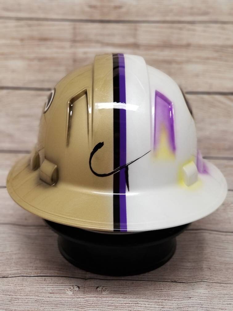 LSU and Saints Custom Full Brim Hard Hat Etsy