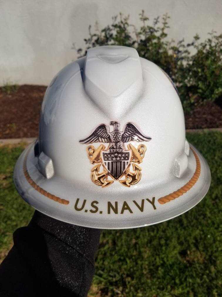 US NAVY Full Brim Custom Hard Hat Etsy