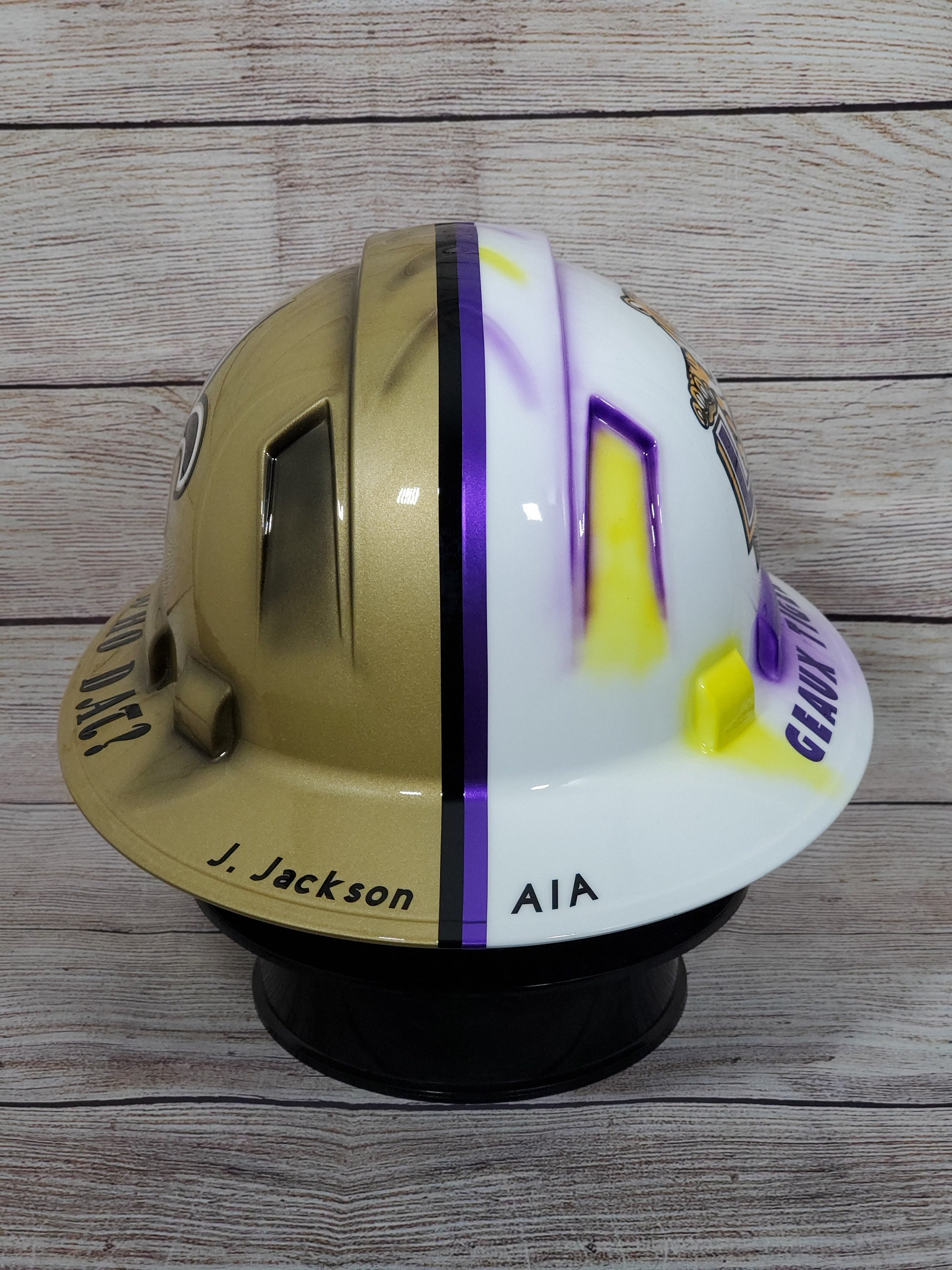 LSU and Saints Custom Full Brim Hard Hat Etsy