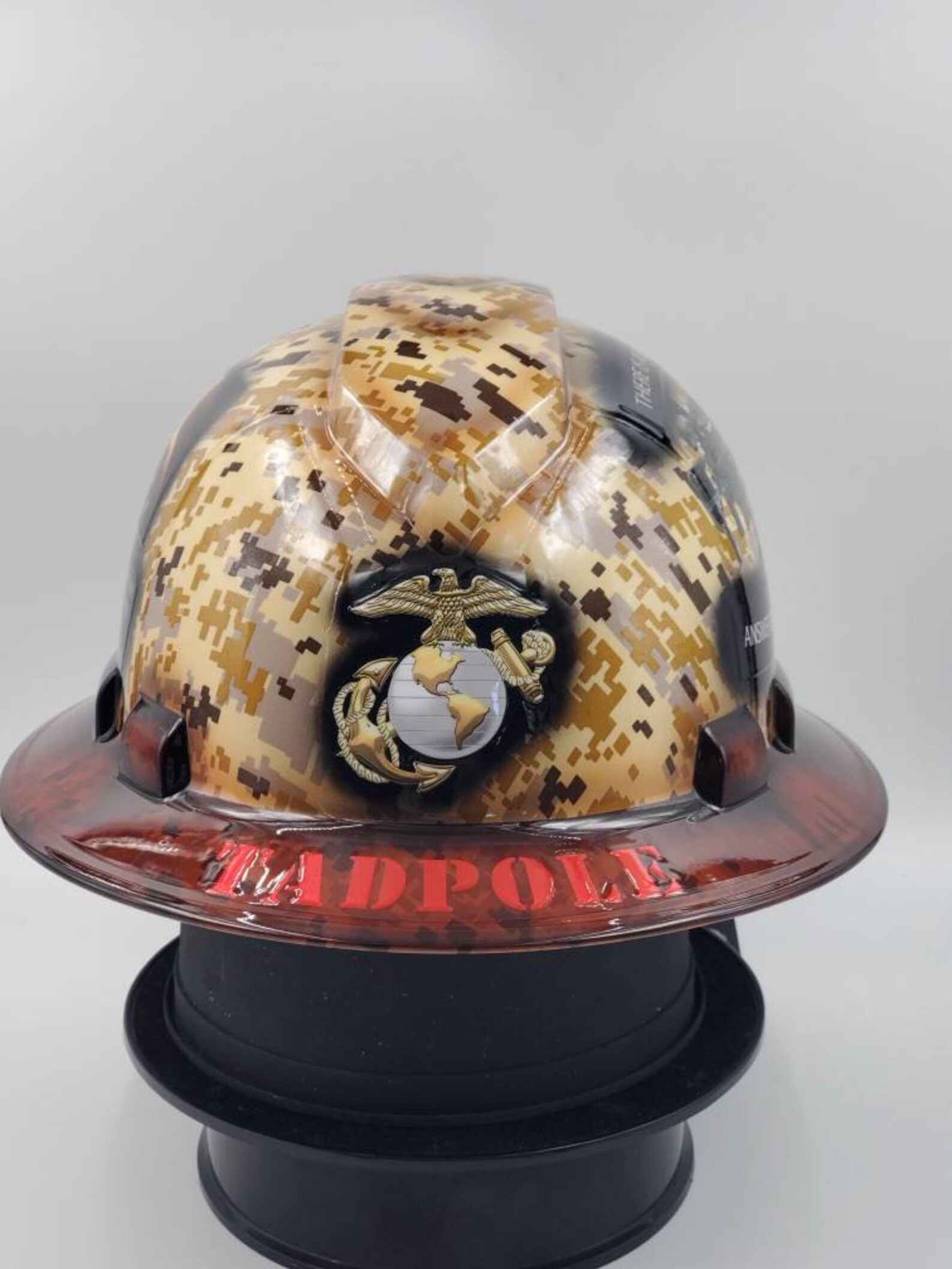 USMC 2 full brim custom hard hat Etsy