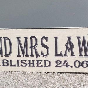Shabby Chic personalisierte Hochzeit mr und mrs Free Standing Holzschild