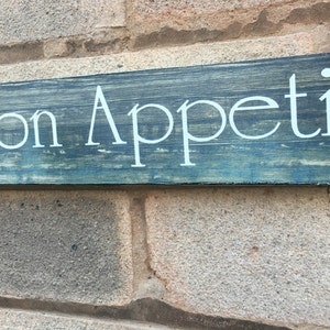 Distressed shabby chic kitchen Bon Appetit Free Standing Wooden Sign