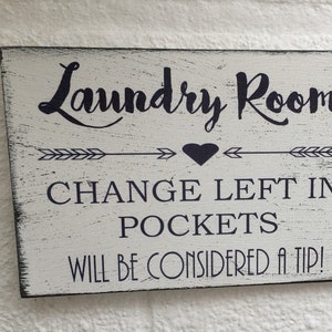 Distressed shabby chic Laundry plaque Wooden Sign