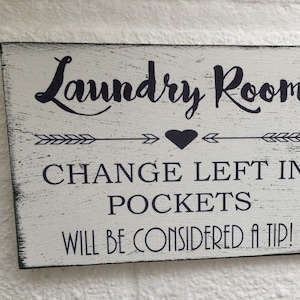 Distressed shabby chic Laundry plaque Wooden Sign