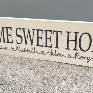 Shabby chic personalised home sweet home Free Standing Personalized Wooden Sign