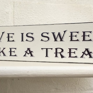 Shabby chic wedding love is sweet take a treat candy cart mr & mrs Sign plaque