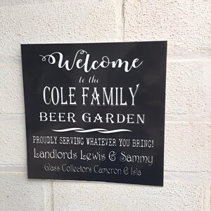 Chalkboard Effect Metal Beer Garden Personalised fun Sign bbq
