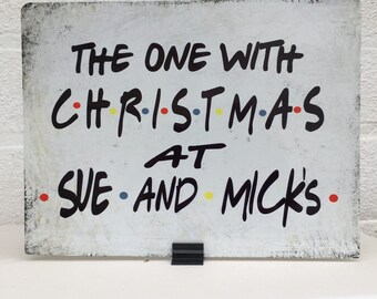 Placa personalizada con letrero de metal rústico primitivo de Navidad.