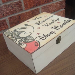 Disney-herinneringen gepersonaliseerde houten kist aandenkendoos mickey mouse