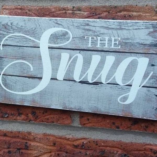 The snug hanging and  Free Standing Wooden Sign