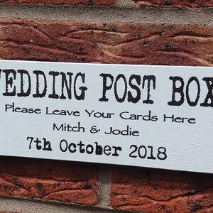 Shabby chic wedding post box Sign personalised cards plaque image 2
