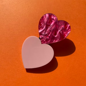 Double Love Heart Valentines Acrylic Hairclip