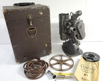 Vintage 1940s Ampro Precision Projector A8 8mm w/ Original Case & Accessories