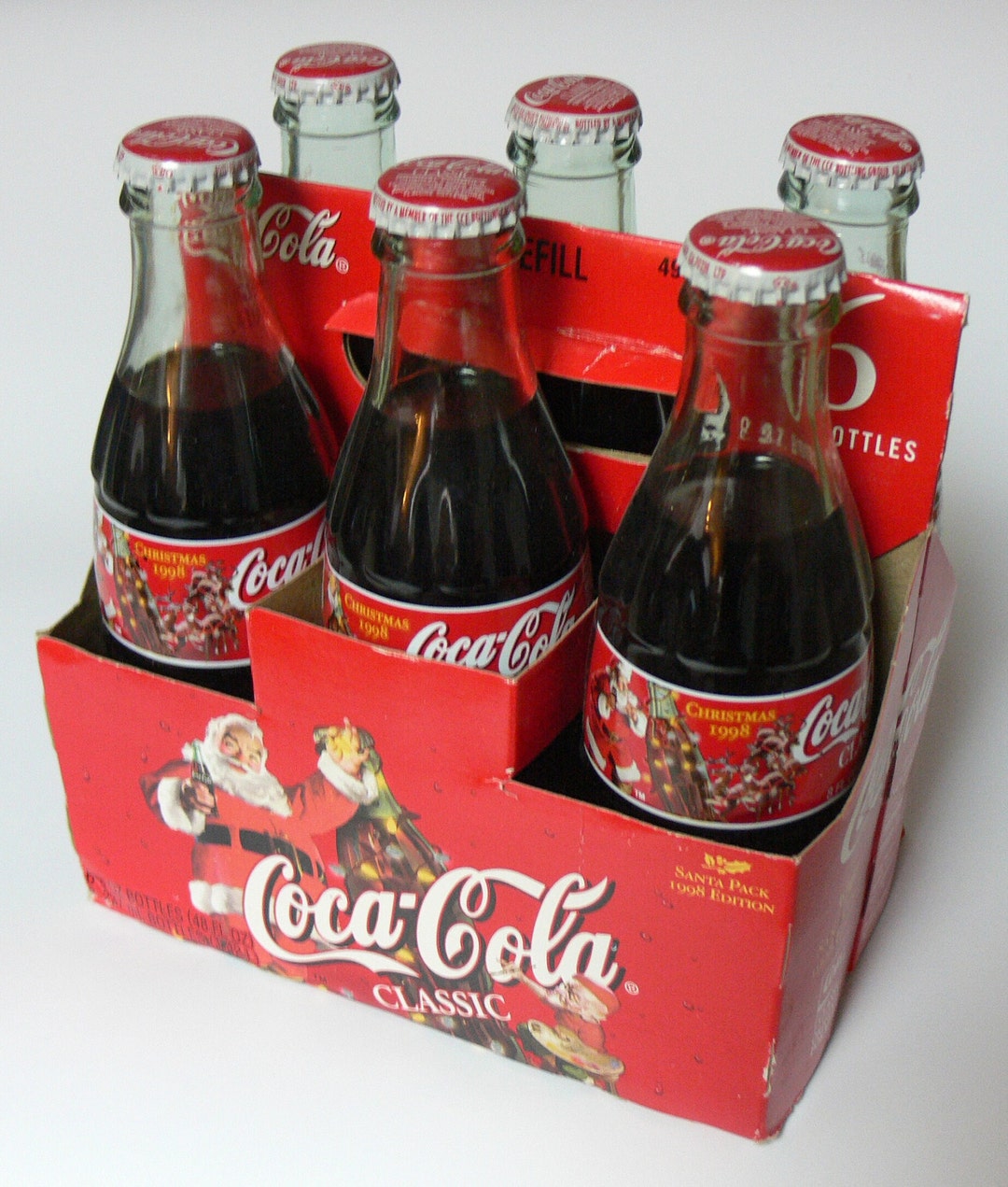 1998 Coca-cola Christmas 6-pack | Sealed 8 Oz Classic Bottles